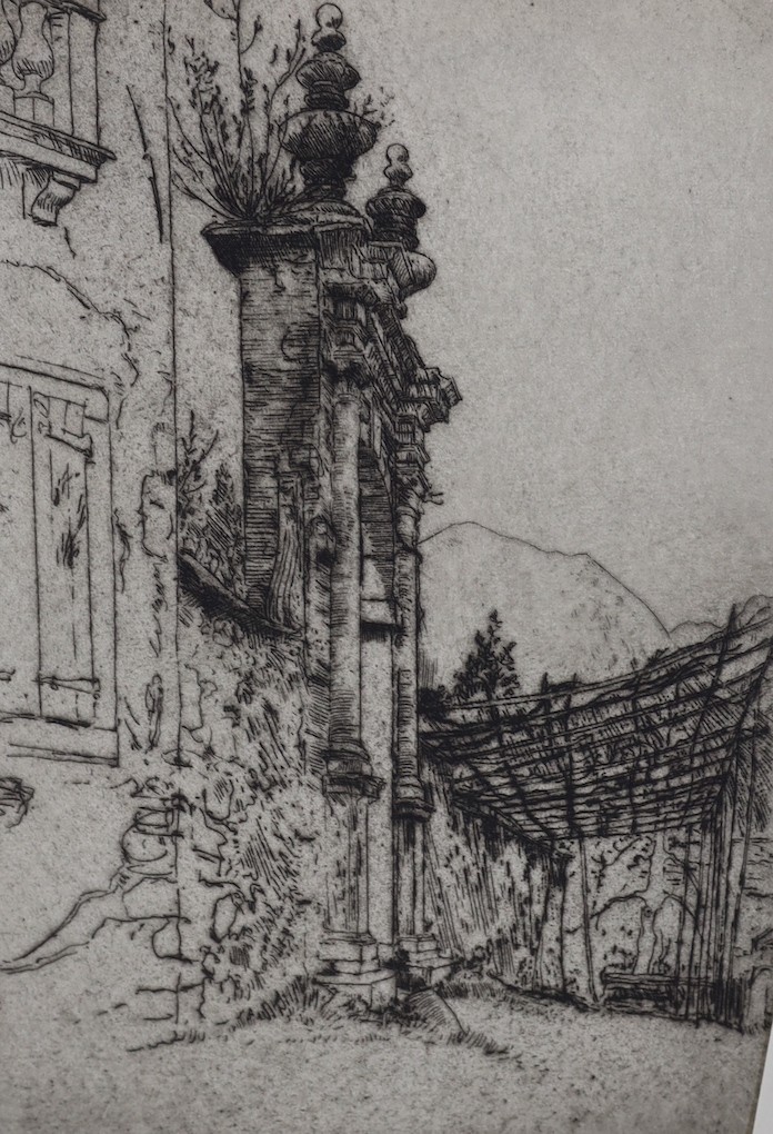Sir Charles Holroyd (1861-1917), six etchings, Views in Italy, signed, largest 25 x 35cm, unframed